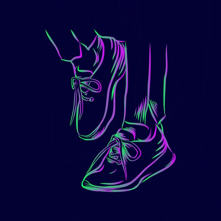 Vettore illustrazione vettoriale astratta di scarpe colorate