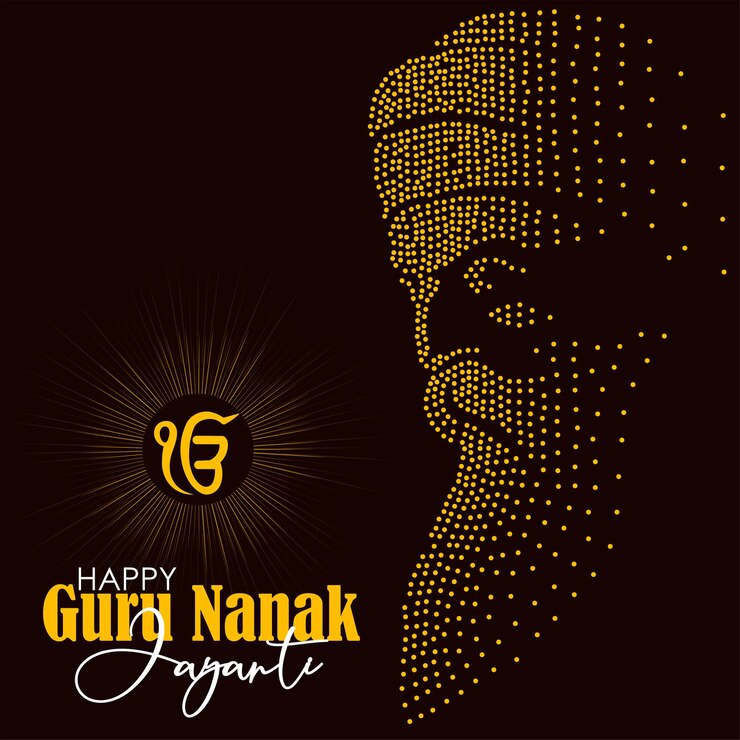 Vettore illustrazione vettoriale astratta felice guru nanak jayanti.