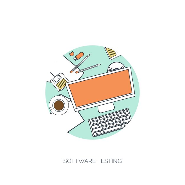 Illustrazione vettoriale, background piatto, codifica, programmazione, ottimizzazione dei motori di ricerca.