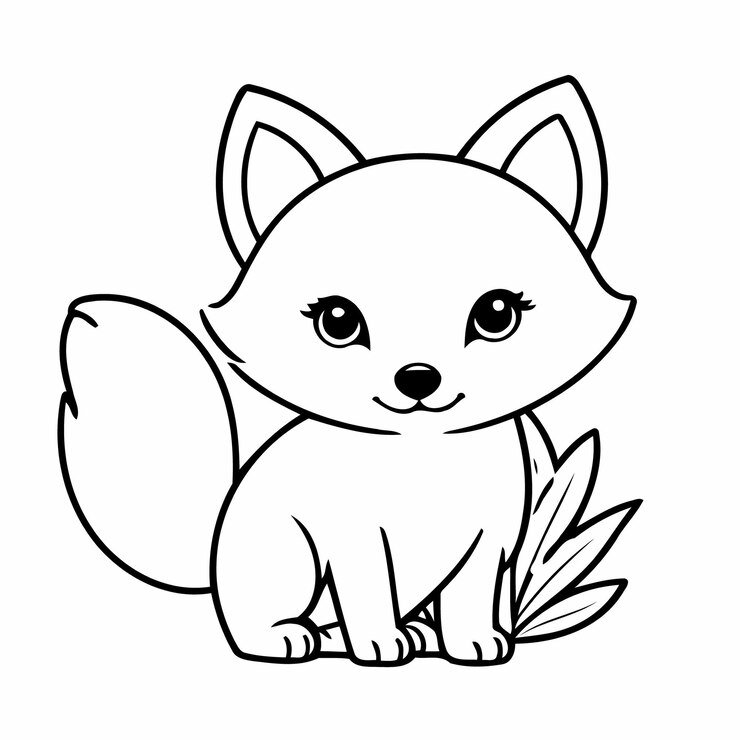 Vettore illustrazione vettoriale carina fox doodle per bambini pagina da colorare