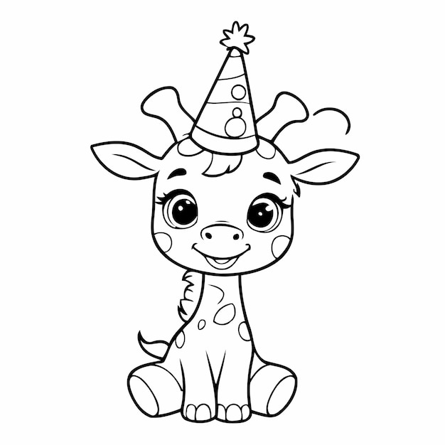 Illustrazione vettoriale carina giraffa disegnata a mano per bambini