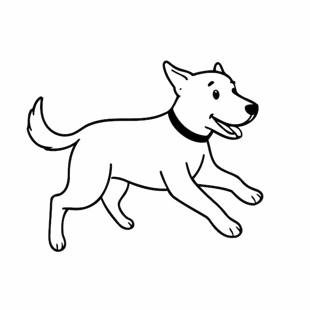 Illustrazione vettoriale carina per bambini disegnata a mano da un cane