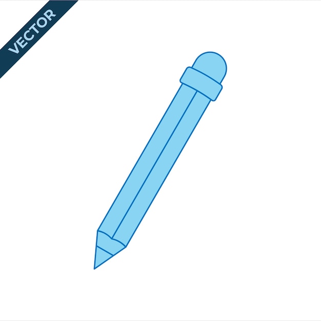 Illustrazione vettoriale con linea blu a matita con tema istruzione Ritorno a scuola
