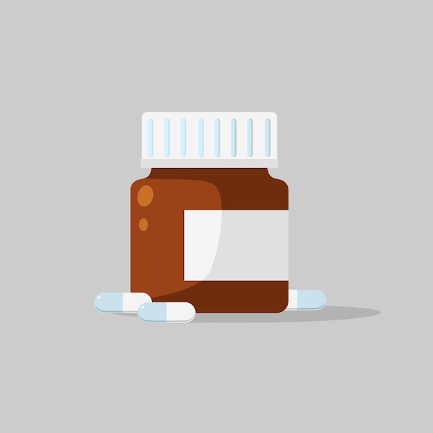 illustrazione vettoriale contenitore per medicinali in capsule