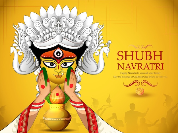 illustrazione vettoriale creativa del festival NavratriDurga Puja