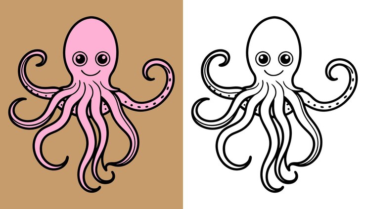 Vettore illustrazione vettoriale creativa di polpo