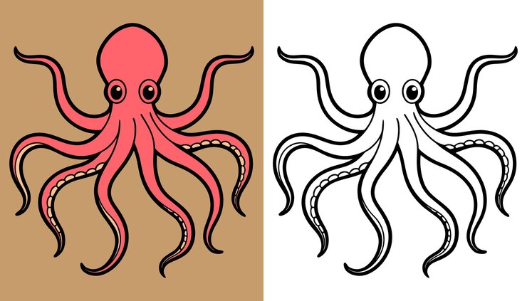 Vettore illustrazione vettoriale creativa di polpo