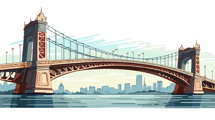 Vettore illustrazione vettoriale creativa di ponte 25 de abril isolat
