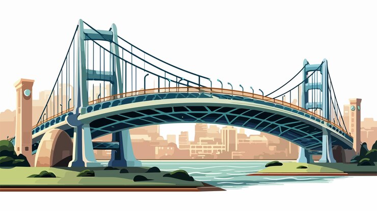Vettore illustrazione vettoriale creativa di ponte 25 de abril isolat