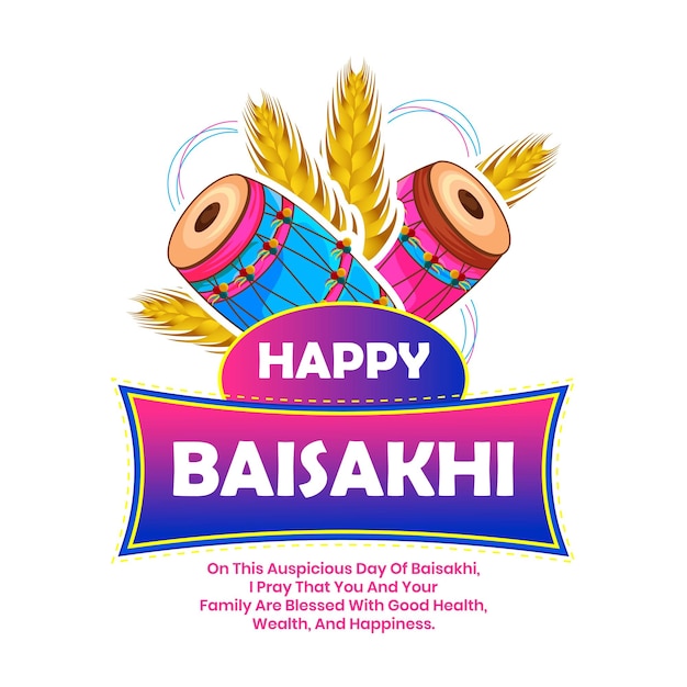 Illustrazione vettoriale creativa minima ed elegante di Happy Baisakhi Punjabi Festival