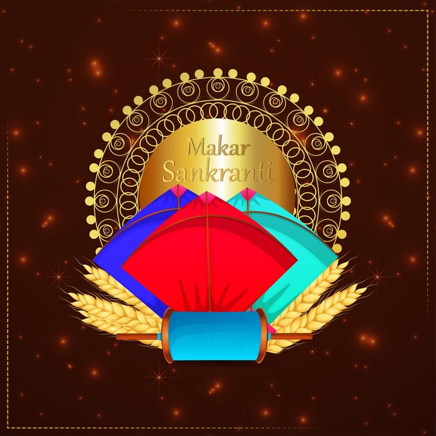 Illustrazione vettoriale creativo di felice makar sankranti