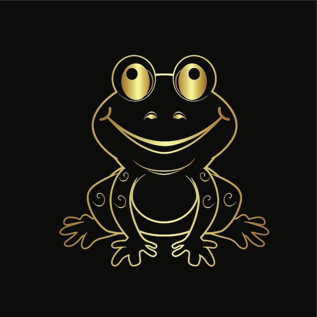Illustrazione vettoriale d'oro di una rana