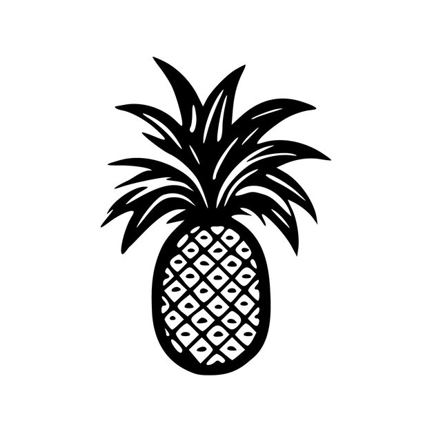 Illustrazione vettoriale dei contorni neri dell'ananas