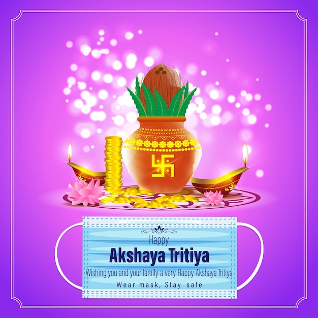 Illustrazione vettoriale del banner del festival Happy Akshaya Tritiya