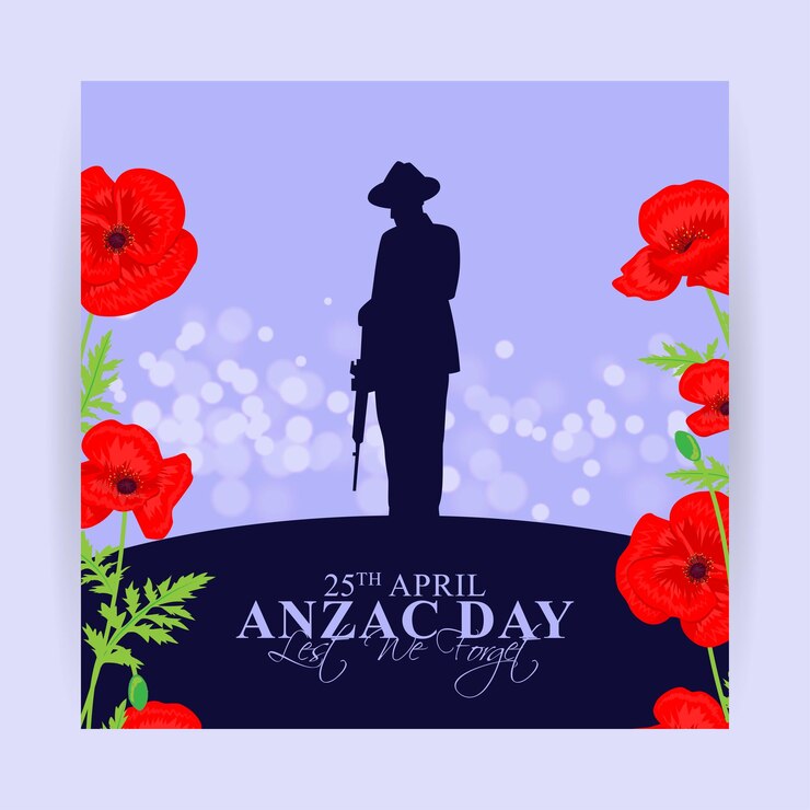 Vettore illustrazione vettoriale del banner dell'anzac day