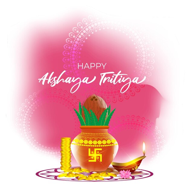 Illustrazione vettoriale del banner di Akshaya Tritiya
