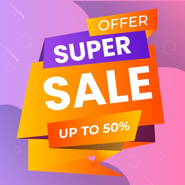 Illustrazione vettoriale del banner di un'offerta speciale di super vendita