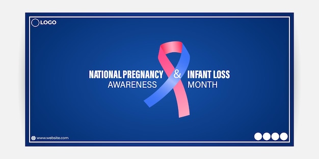 Illustrazione vettoriale del banner nazionale del mese di sensibilizzazione sulla gravidanza e sulla perdita infantile