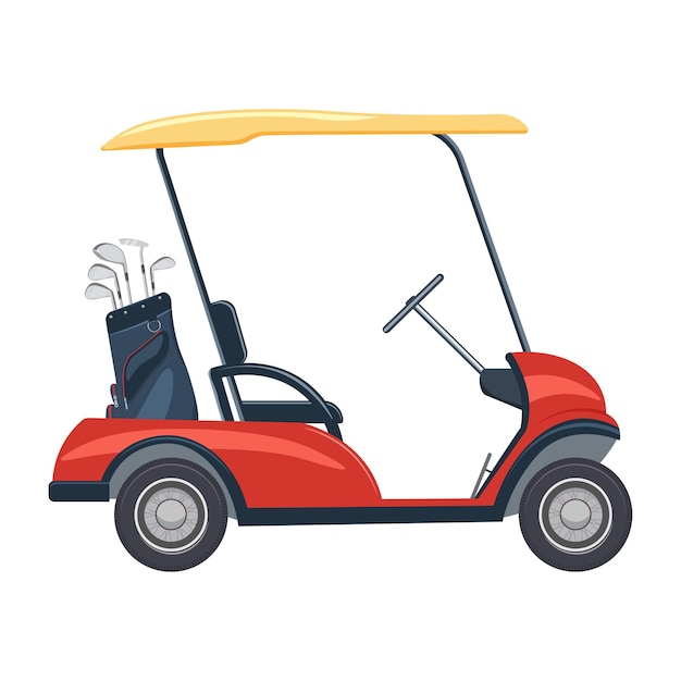 Illustrazione vettoriale del carrello da golf rosso