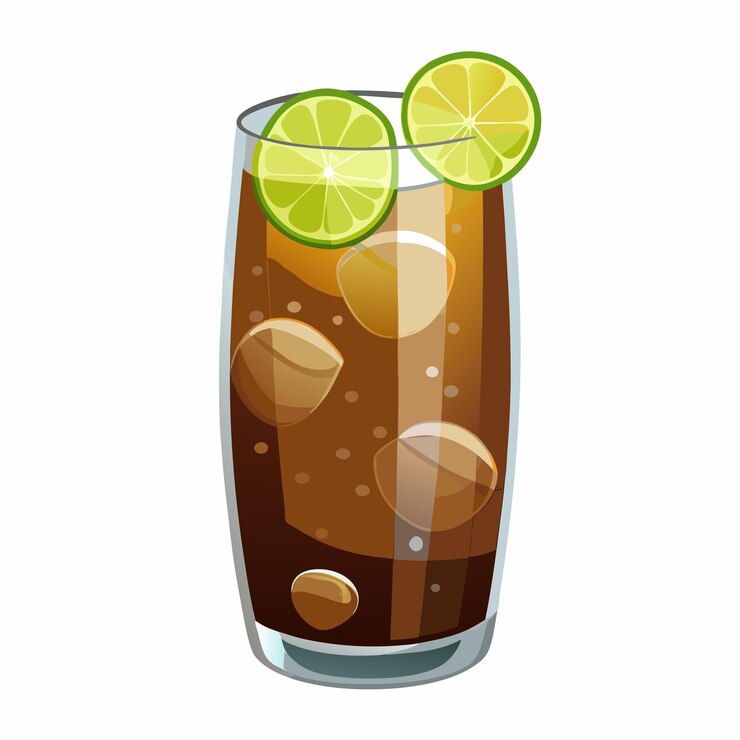 Vettore illustrazione vettoriale del cocktail cuba libre su uno sfondo bianco isolato 6