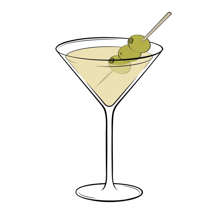 Illustrazione vettoriale del cocktail Martini secco