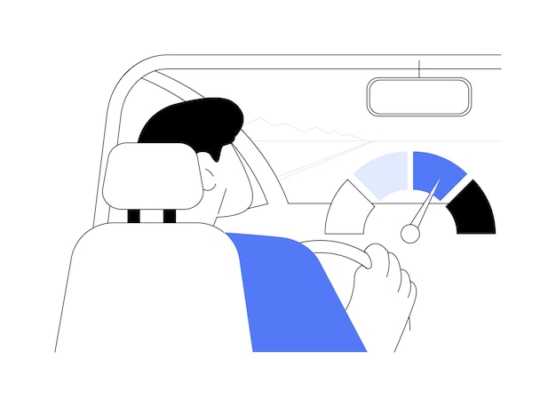 Illustrazione vettoriale del concetto astratto del limite di velocità