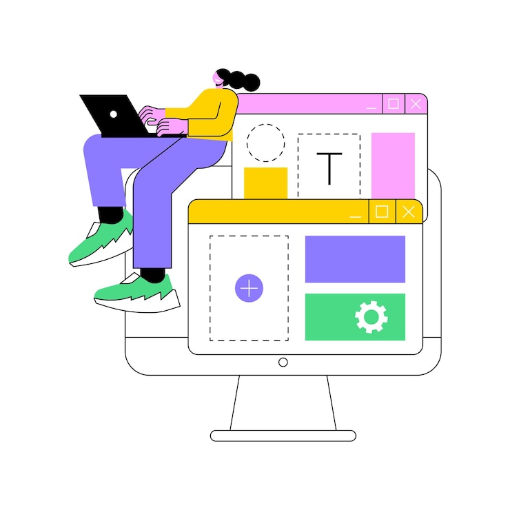 Vettore illustrazione vettoriale del concetto astratto del modello di sito web