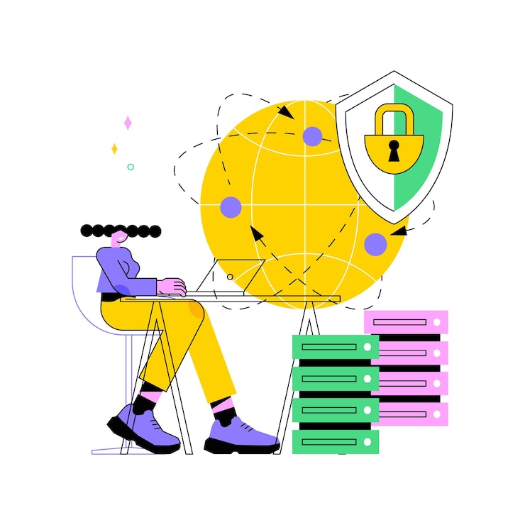 Vettore illustrazione vettoriale del concetto astratto del server proxy