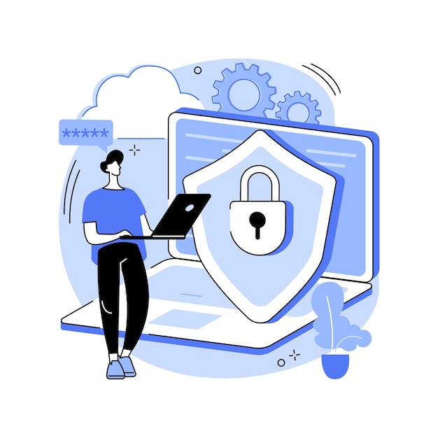 Illustrazione vettoriale del concetto astratto del software di sicurezza informatica