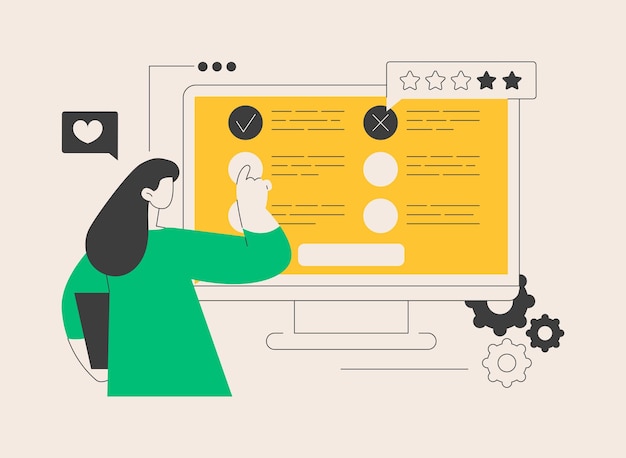 Illustrazione vettoriale del concetto astratto dell'indagine online