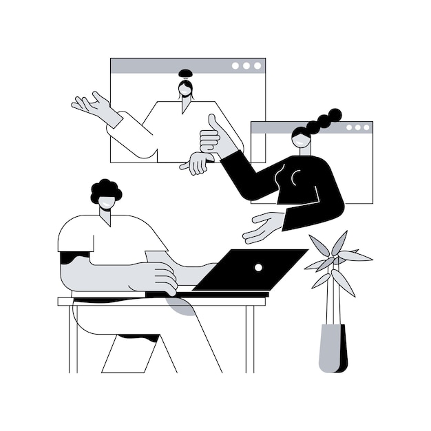 Illustrazione vettoriale del concetto astratto della conferenza online