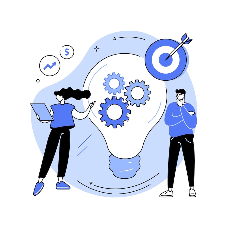 Vettore illustrazione vettoriale del concetto astratto della nuova generazione di idee