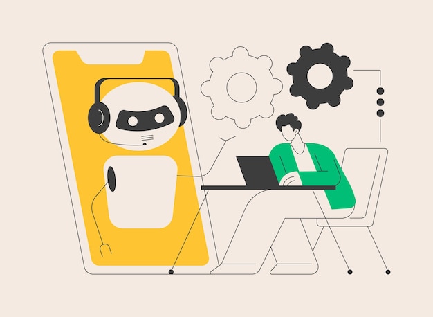 Illustrazione vettoriale del concetto astratto della piattaforma di sviluppo di chatbot