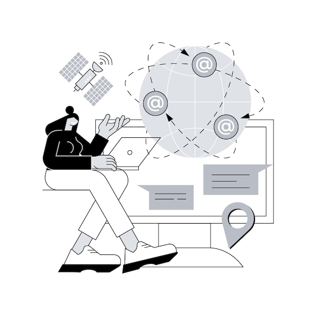 Illustrazione vettoriale del concetto astratto di connessione web globale