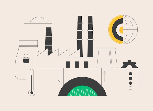 Illustrazione vettoriale del concetto astratto di energia geotermica