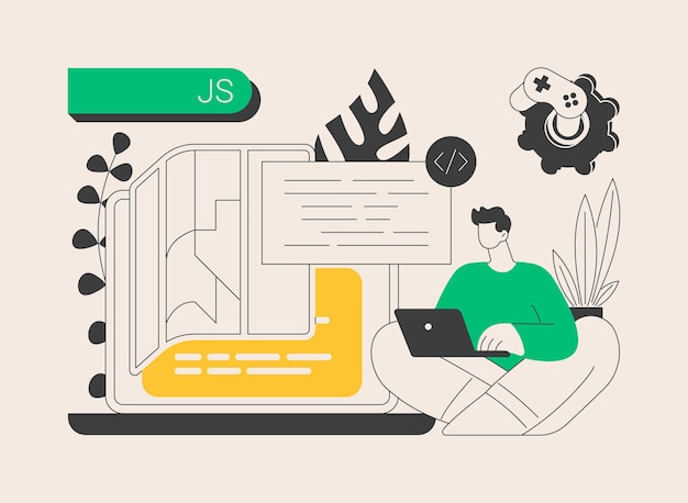 Illustrazione vettoriale del concetto astratto di JavaScript