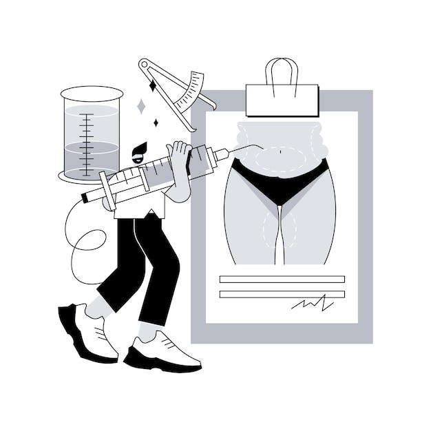 Illustrazione vettoriale del concetto astratto di liposuzione