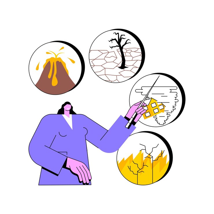 Vettore illustrazione vettoriale del concetto astratto di scienza dei rischi