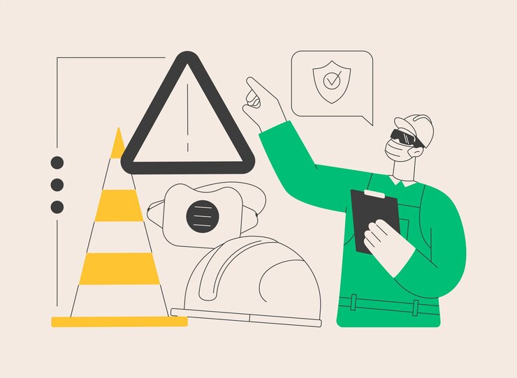 Vettore illustrazione vettoriale del concetto astratto di sicurezza sul posto di lavoro