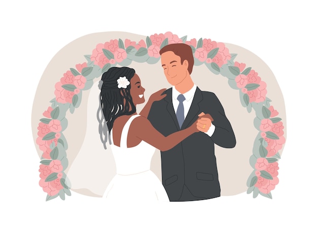 Illustrazione vettoriale del concetto isolato del matrimonio misto