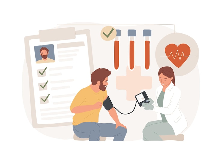 Vettore illustrazione vettoriale del concetto isolato della carta del paziente cardiaco