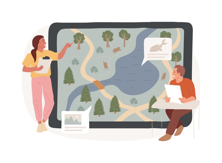 Vettore illustrazione vettoriale del concetto isolato di gestione dell'area