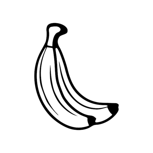 Illustrazione vettoriale del contorno nero di banana