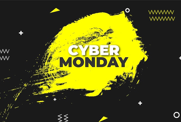 Illustrazione vettoriale del Cyber Monday Progettazione del layout del banner di vendita del Cyber Monday Sfondo del Cyber Monday