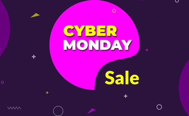 Illustrazione vettoriale del Cyber Monday Progettazione del layout del banner di vendita del Cyber Monday Sfondo del Cyber Monday