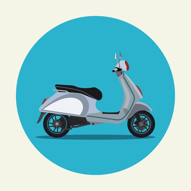 Illustrazione vettoriale del design dello scooter Concetto di trasporto