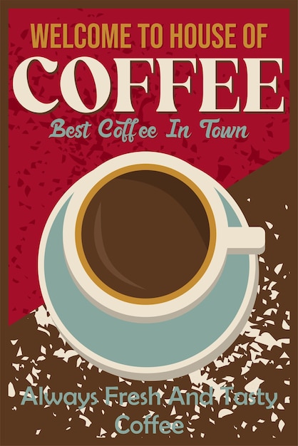 Illustrazione vettoriale del festival del caffè retro Illustrazione della consistenza Grunge