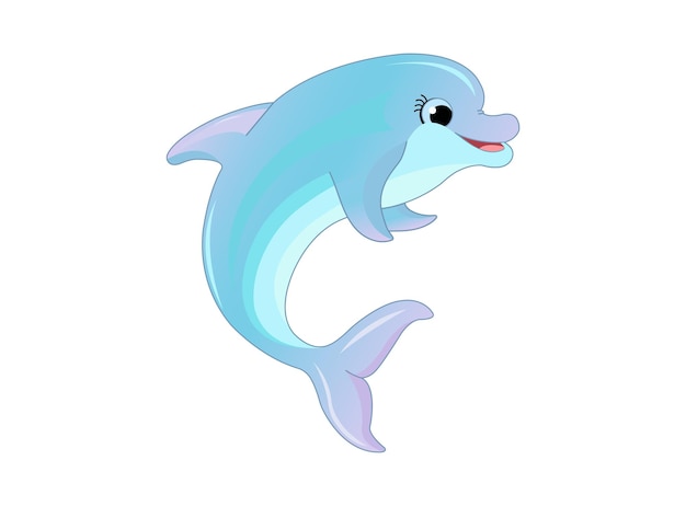 Illustrazione vettoriale del fumetto del delfino blu