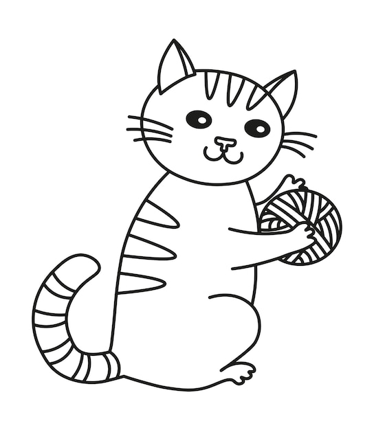Illustrazione vettoriale del gatto lineare