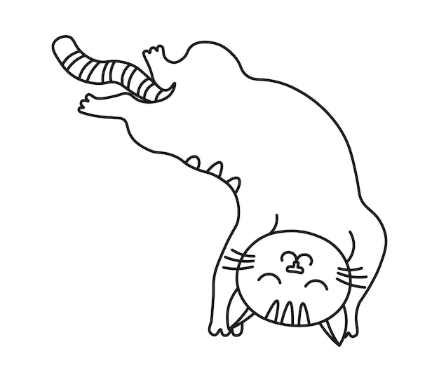 Illustrazione vettoriale del gatto lineare